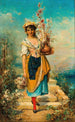 Eine schöne Blumenhändlerin - Hans Zatzka — Ansicht des Kunstwerks