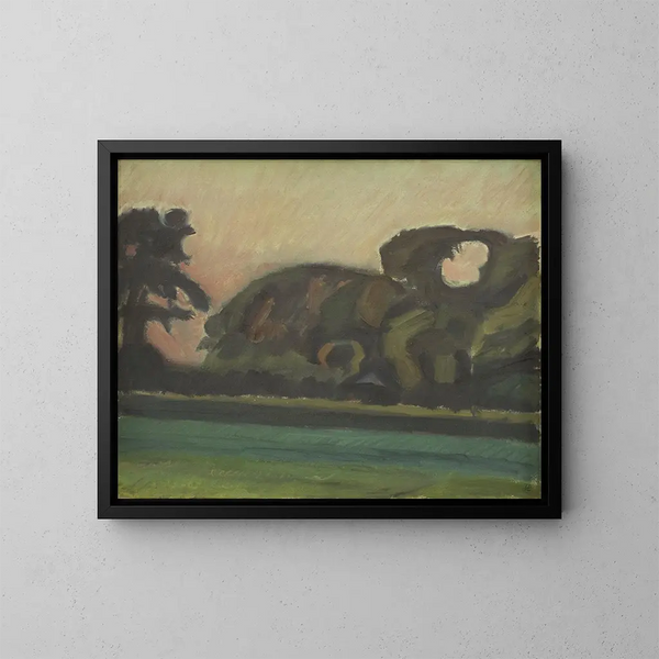 Landschaft nach Sonnenuntergang - Harald Giersing — gerahmtes Bild an der Wand