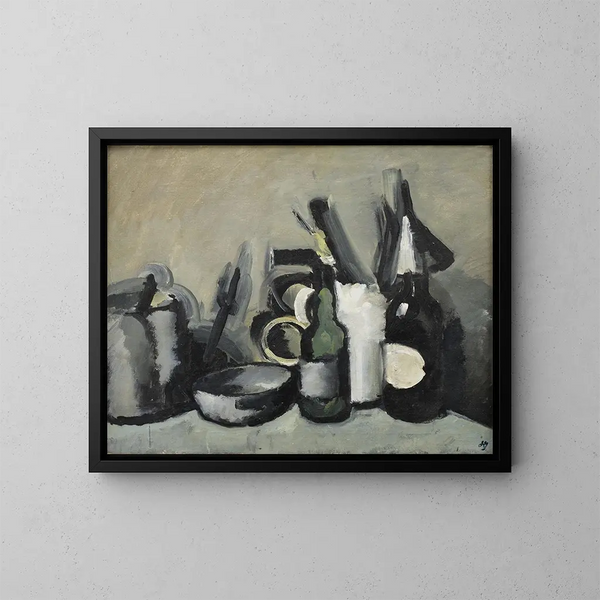 Stillleben mit Flasche - Harald Giersing — gerahmtes Bild an der Wand