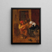 Ein Interieur mit Bauern, die Musik machen - Harmen Hals — gerahmtes Bild an der Wand