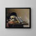 Nature morte con teschio, libri, flauto e pipa - Harmen Steenwijck — quadro incorniciato alla parete