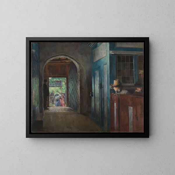 Battesimo nella chiesa di Tanum - Harriet Backer — quadro incorniciato alla parete