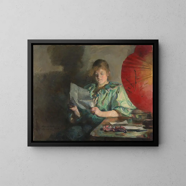 Interno della sera - Harriet Backer — quadro incorniciato alla parete