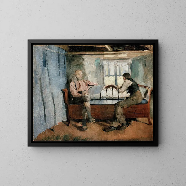 Interno di fattoria a Knabberud a Brum - Harriet Backer — quadro incorniciato alla parete