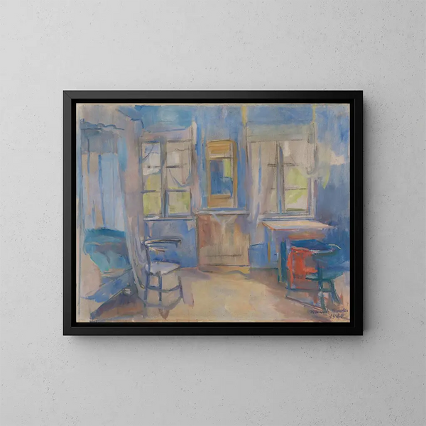 Interno di Einabu a Foldal - Harriet Backer — quadro incorniciato alla parete
