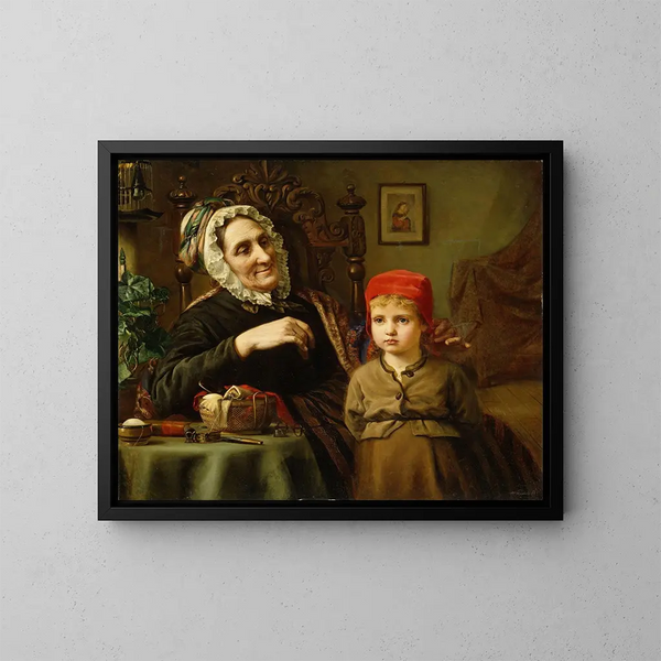 Il Piccolo Cappuccetto Rosso - Harriet Backer — quadro incorniciato alla parete