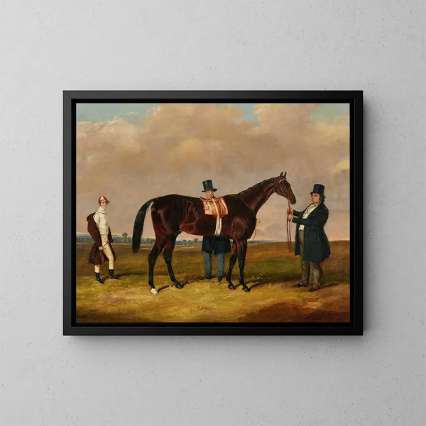 Lord Howth con il suo cavallo da corsa Saint Laurent, il suo allenatore e il suo fantino Ford - Harry Hall — quadro incorniciato alla parete