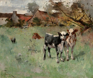 Harry Ives Thompson - Two Cows in a Pasture.webp