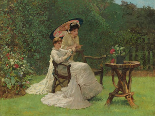 Due donne in un giardino - Hector Caffieri — vista dell’opera