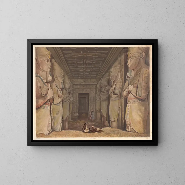 Innenansicht des Tempels von Abu Simbel - Hector Horeau — gerahmtes Bild an der Wand