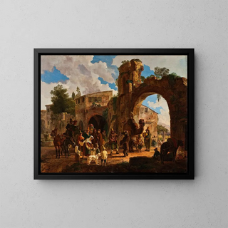 Heinrich Brkel - The Performing Bears Come To An Italian Village.webp