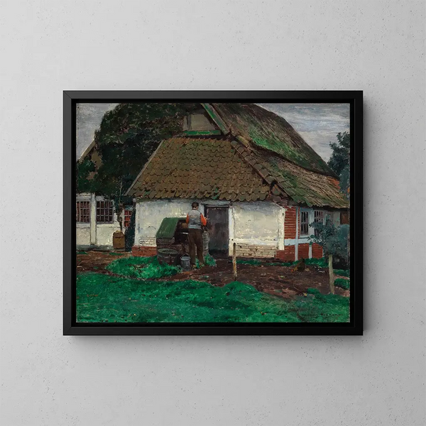 Alte Hütte - Heinrich Hermanns — gerahmtes Bild an der Wand