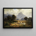 Landschaft mit Bergen - Heinrich Höfer — gerahmtes Bild an der Wand