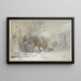 Chiuso in inverno, un cavallo viene condotto alla scuderia dal cocchiere - Heinrich Winter — quadro incorniciato alla parete