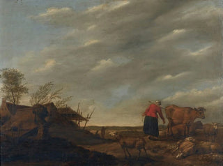 Hendrick Mommers - Landscape with a milkmaid.webp