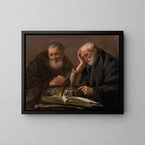 Démocrite und Héraclite - Hendrick Ter Brugghen — gerahmtes Bild an der Wand