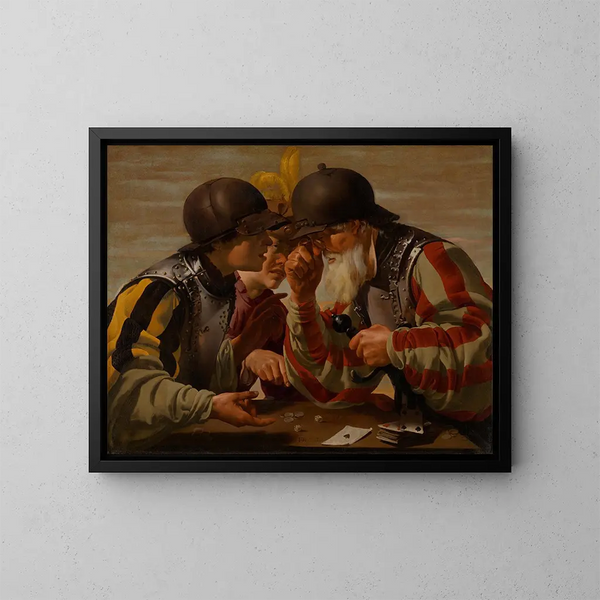 Die Spieler - Hendrick Ter Brugghen — gerahmtes Bild an der Wand