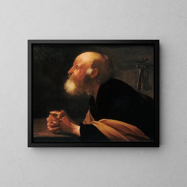 Der bereuende Pierre - Hendrick Ter Brugghen — gerahmtes Bild an der Wand