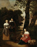 Un coppia e una pastorella in un paesaggio - Hendrick van der Burgh — vista dell’opera