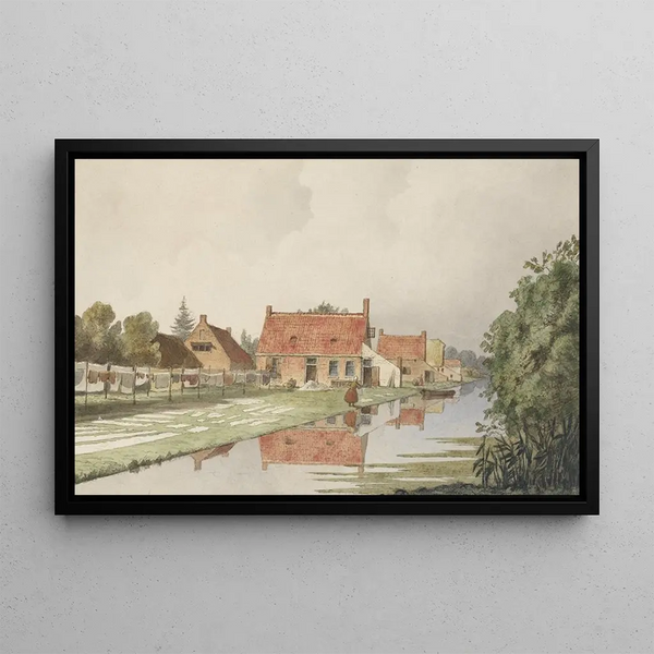 Hendrik Abraham Klinkhamer - Blekerijen achter een vaart.webp