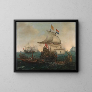 Hendrik Cornelisz Vroom - Dutch Ships Ramming Spanish Galleys off the English Coast 3 October 1602.webp