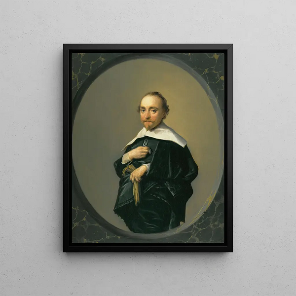 Hendrik Gerritsz Pot - Portrait Of A Bearded Man Wearing A Black Coat With A Large White Collar Holding A Pair Of Gloves.webp
