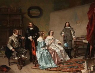 Hendrik Jacobus Scholten - The Princess of Orange Visiting the Workshop of Bartholomeus van der Helst.webp