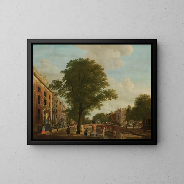 Vista del Herengracht vicino a Leidsestraat ad Amsterdam - Hendrik Keun — quadro incorniciato alla parete