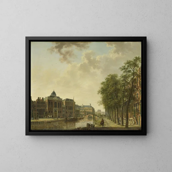 Vista del Houtmarkt ad Amsterdam - Hendrik Keun — quadro incorniciato alla parete