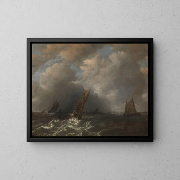 Tempesta sulla Meuse - Hendrik Martensz Sorgh — quadro incorniciato alla parete