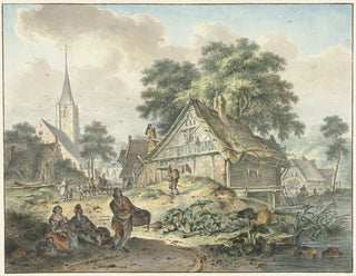 Hendrik Meijer - Vervallen woning en dorpskerk.webp