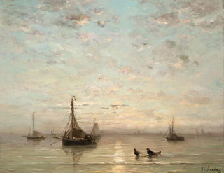 Hendrik Willem Mesdag - Fishing Boats At Sunset.webp
