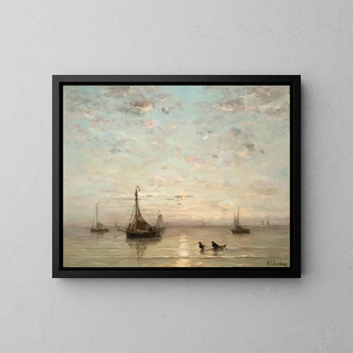 Hendrik Willem Mesdag - Fishing Boats At Sunset.webp