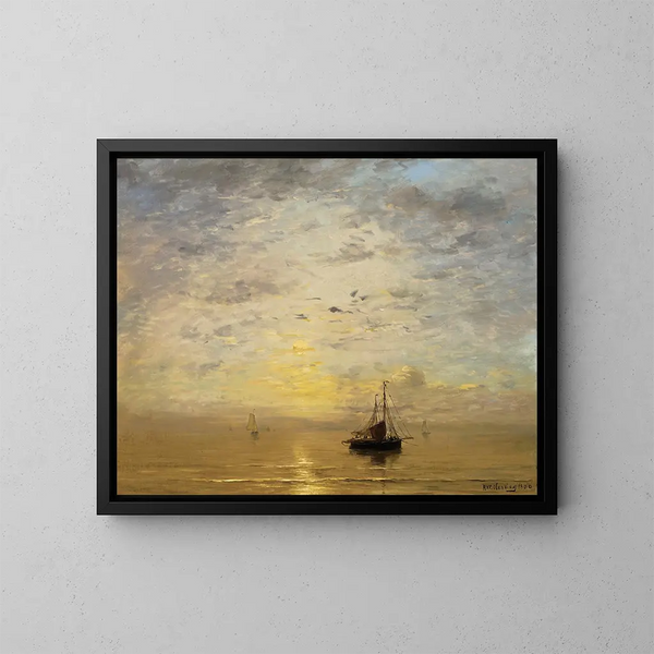 Marine-Gemälde - Hendrik Willem Mesdag — gerahmtes Bild an der Wand