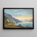 Blick auf den Genfersee mit Figuren in einem Weinberg im Vordergrund, das Château de Chillon im Hintergrund - Hendrikus Johannes Knip — gerahmtes Bild an der Wand