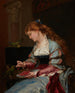 Frau mit Papagei - Henri-Charles-Antoine Baron — Ansicht des Kunstwerks
