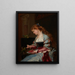 Frau mit Papagei - Henri-Charles-Antoine Baron — gerahmtes Bild an der Wand