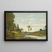 Lavandières am Flussufer - Henri-Joseph Harpignies — gerahmtes Bild an der Wand