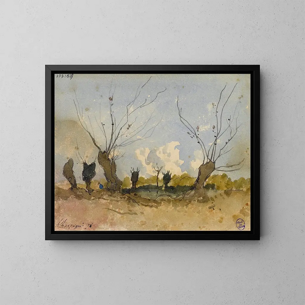 I Salici Piangenti - Henri-Joseph Harpignies — quadro incorniciato alla parete