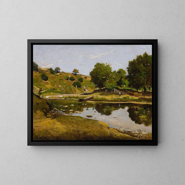 Paesaggio soleggiato - Henri-Joseph Harpignies — quadro incorniciato alla parete