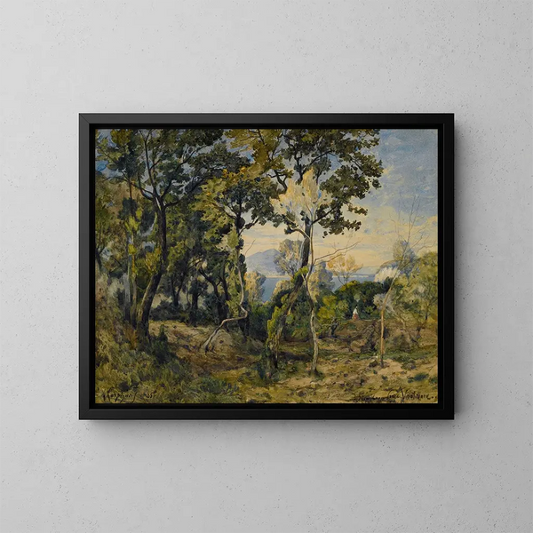 Villefranche - Henri-Joseph Harpignies — quadro incorniciato alla parete