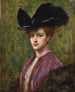 Eine elegante Dame mit schwarzem Hut - Henri Adrien Tanoux — Ansicht des Kunstwerks