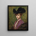 Eine elegante Dame mit schwarzem Hut - Henri Adrien Tanoux — gerahmtes Bild an der Wand