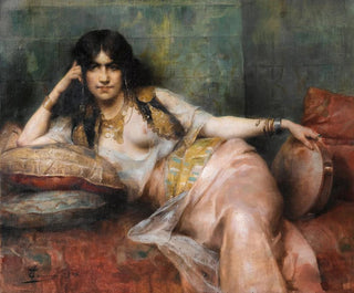 Henri Adrien Tanoux - Odalisque With Tambourine.webp