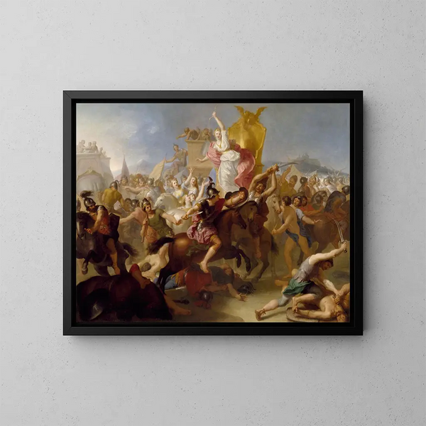 Armide kämpfend gegen die Christen - Henri Antoine de Favanne — gerahmtes Bild an der Wand