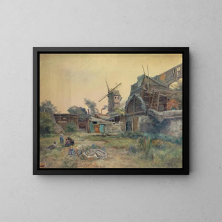Moulins de Montmartre - Henri Arthur Bonnefoy — gerahmtes Bild an der Wand