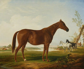Henri Delattre - Fashion in a Landscape with Horses Beyond.webp