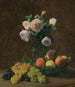 Nature morta, vaso di rose, pesche e uva - Henri Fantin-Latour — vista dell’opera