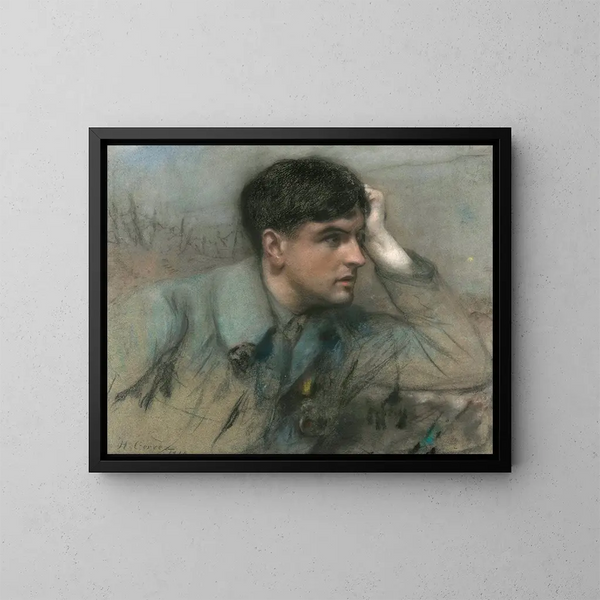 Portrait eines Offiziers - Henri Gervex — gerahmtes Bild an der Wand