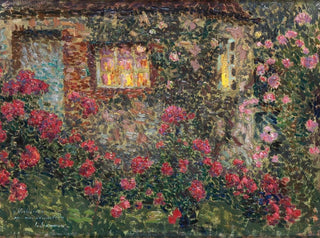 Henri Le Sidaner - Buitenhuis tussen rozen.webp